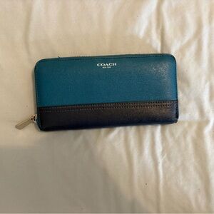 Coach Teal and Navy Wallet
